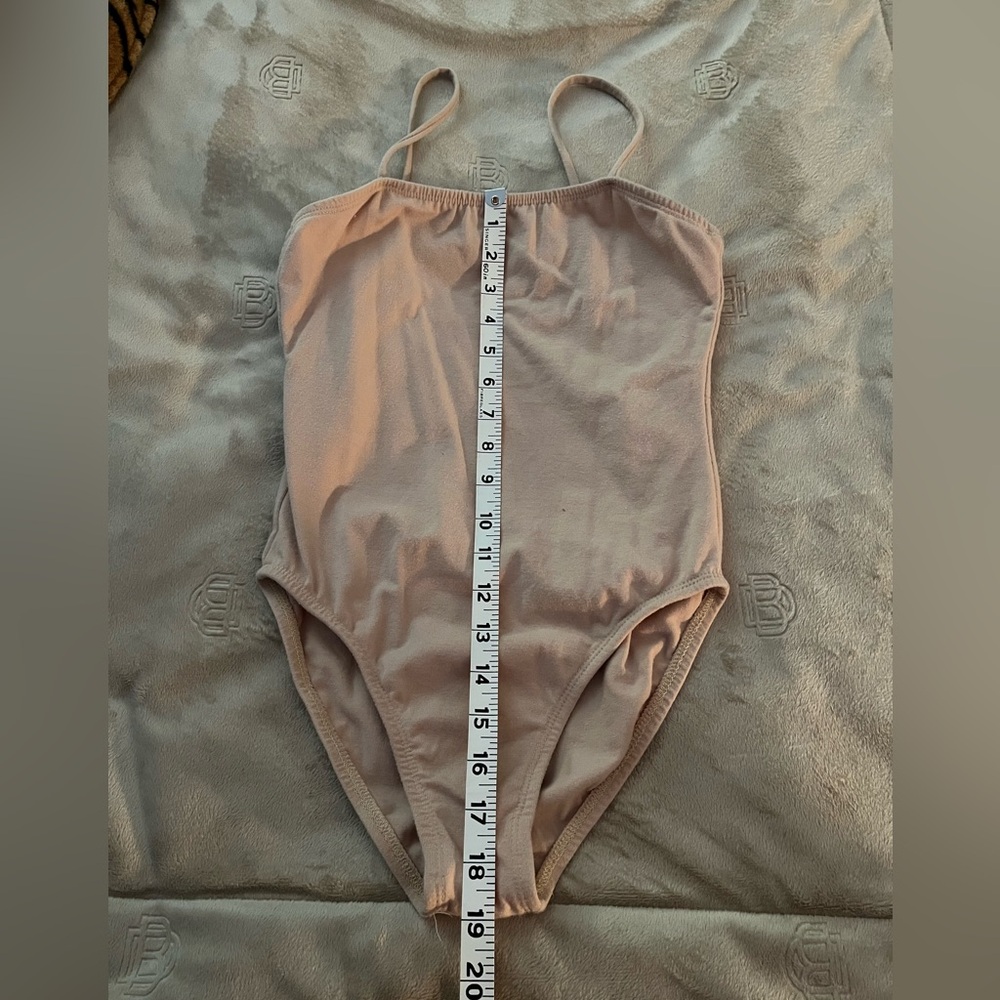 Girls light beige cotton Lycra dance leotard